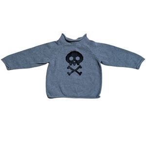 Wonderkids Skull and Crossbones Sweater Size 4T Gray and Black‎